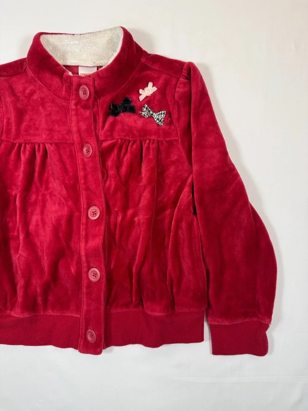 VINTAGE GYMBOREE Girls‎ 6 2007 Holiday Bow Velour Jacket Cozy Festive Classic